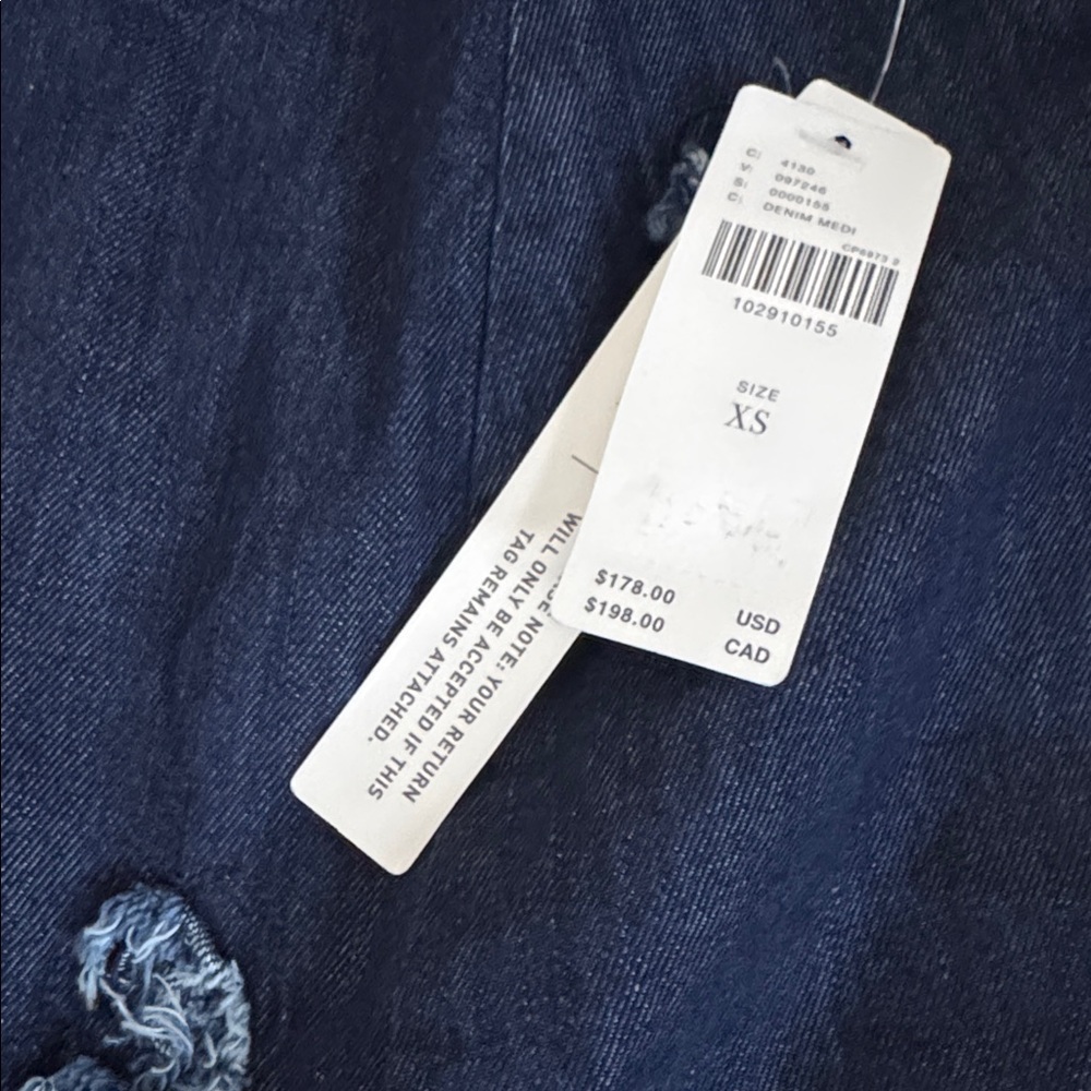 NWT Size XS - The Keiko Embroidered Cotton Denim Mini Dress Maeve (NWT US$ 178) - Picture 9 of 13